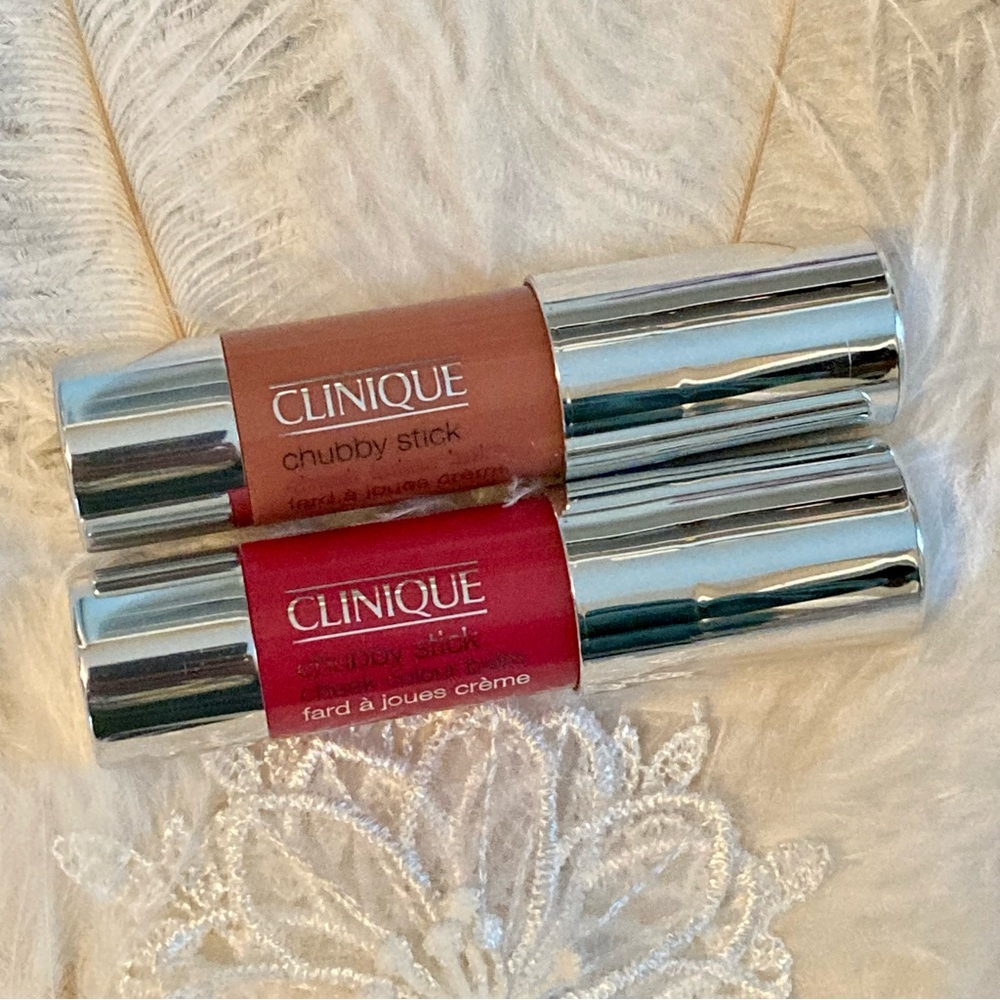Clinique Chubby Stick Cheek Colour Balm in amp’d up apple OR roly polly rosy NEW